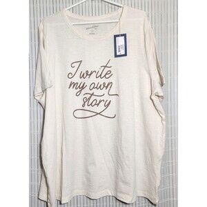 Universal Thread Casual Tshirt For Women 2X Ivory I Write My Own Story Logo